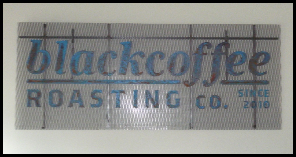 BCRC Blue,black coffee roasting co, missoula,metal signs,signs,custom metal work, 