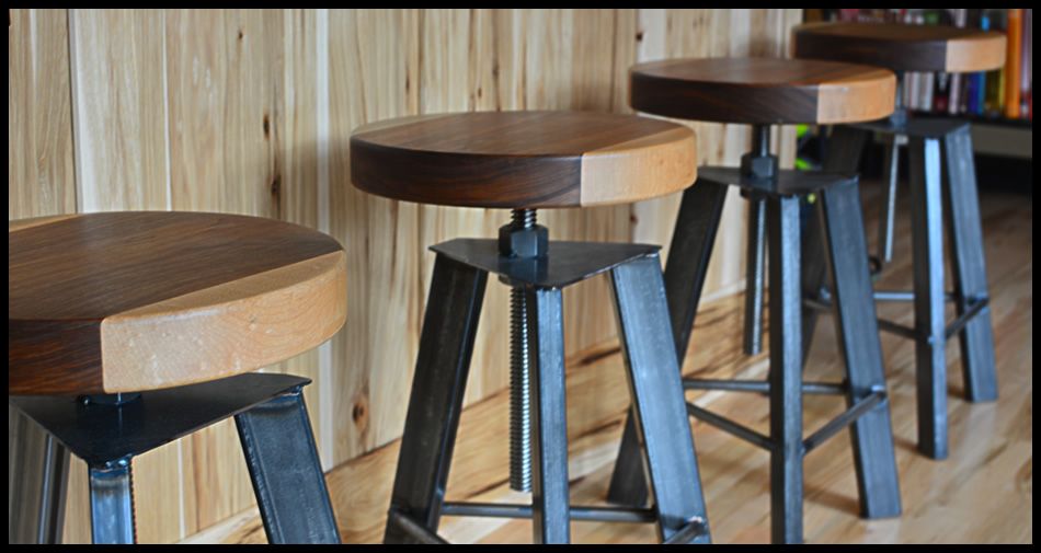 bar-stools-1,custom wood and metal furniture, hand made, missoula, made in montana, custom metal furniture, metal and wood furniture,hand made